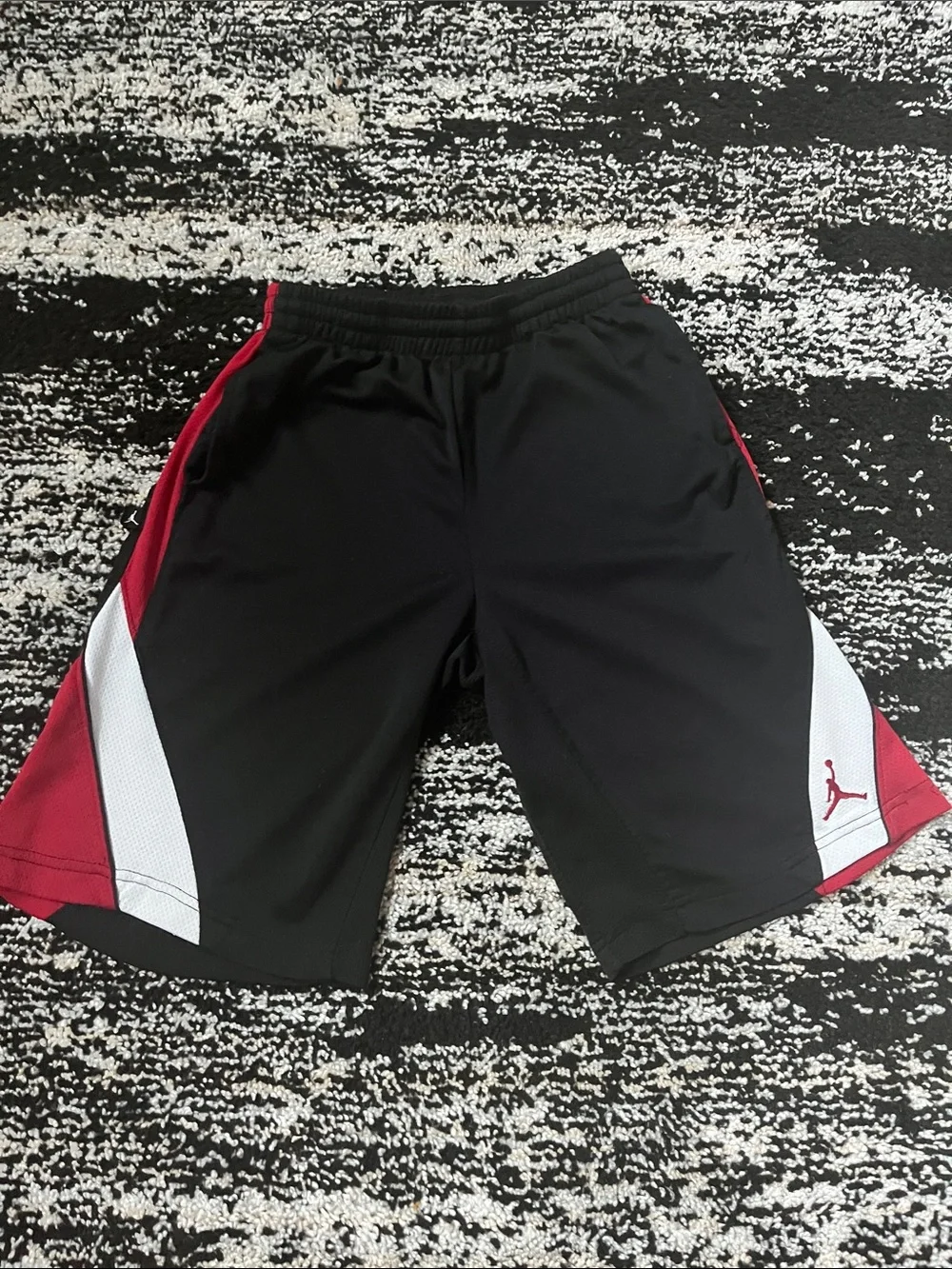 Jordan Black, Red and White Athletic Shorts